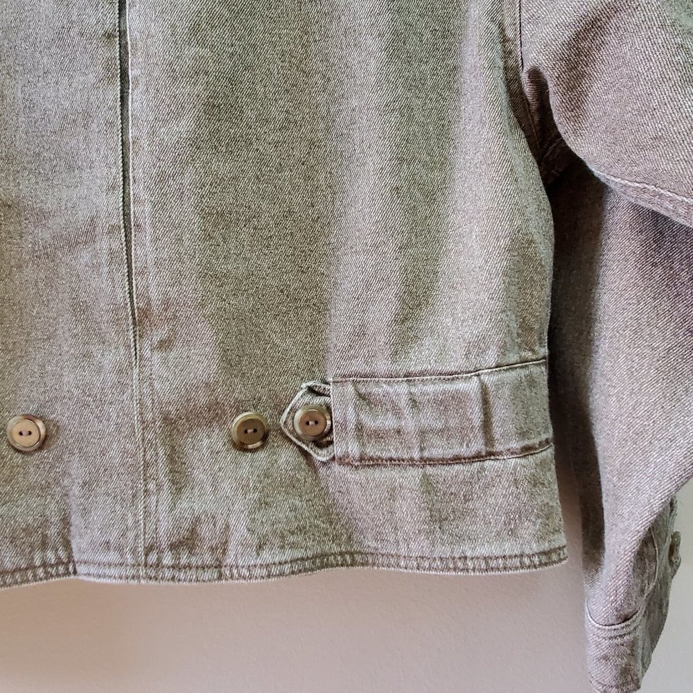 Liz Claiborne VINTAGE Two Piece Brown Denim Jacket and Skirt - Picture 7 of 14